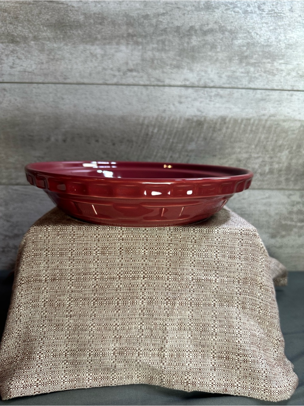 Longaberger Woven Traditions 10" Pie Baking Plate Dish Paprika Red